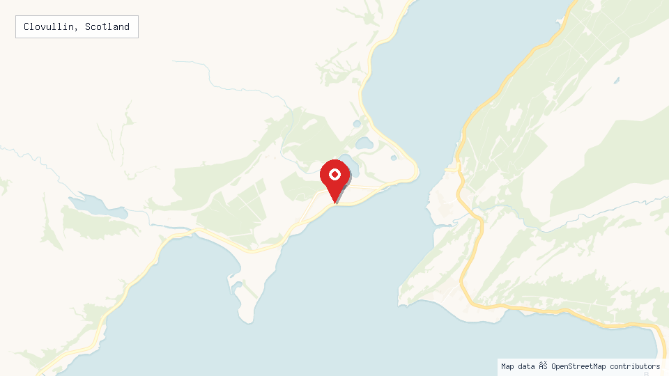 Street map of Clovullin, Scotland with location pin