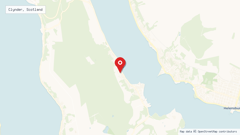 Street map of Clynder, Scotland with location pin