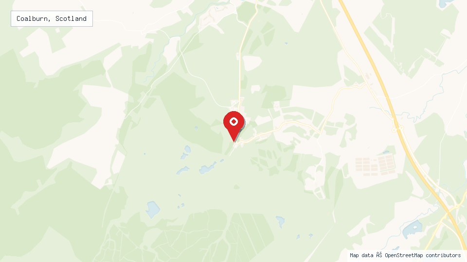 Street map of Coalburn, Scotland with location pin