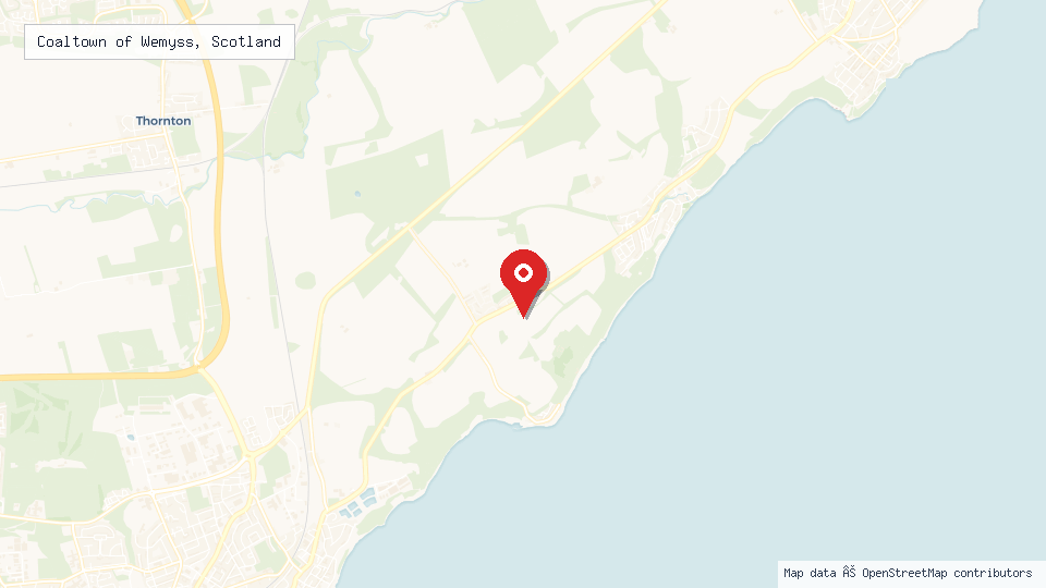Street map of Coaltown of Wemyss, Scotland with location pin
