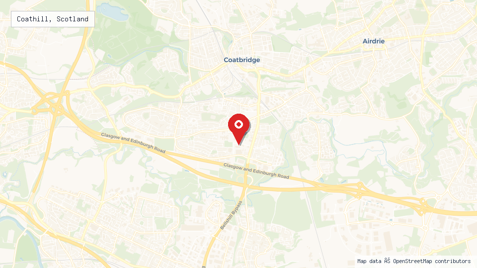 Street map of Coathill, Scotland with location pin