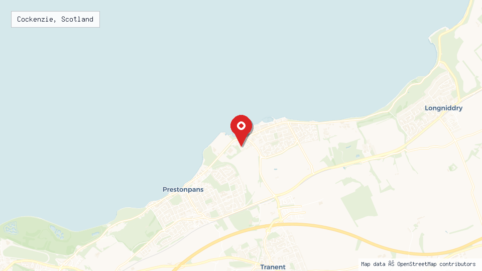 Street map of Cockenzie, Scotland with location pin