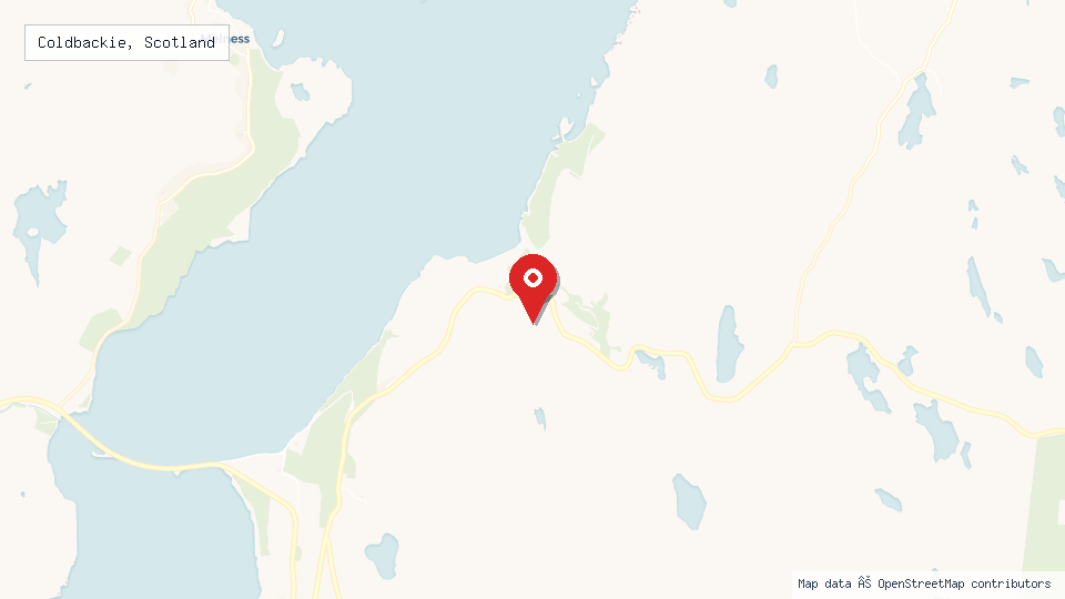 Street map of Coldbackie, Scotland with location pin