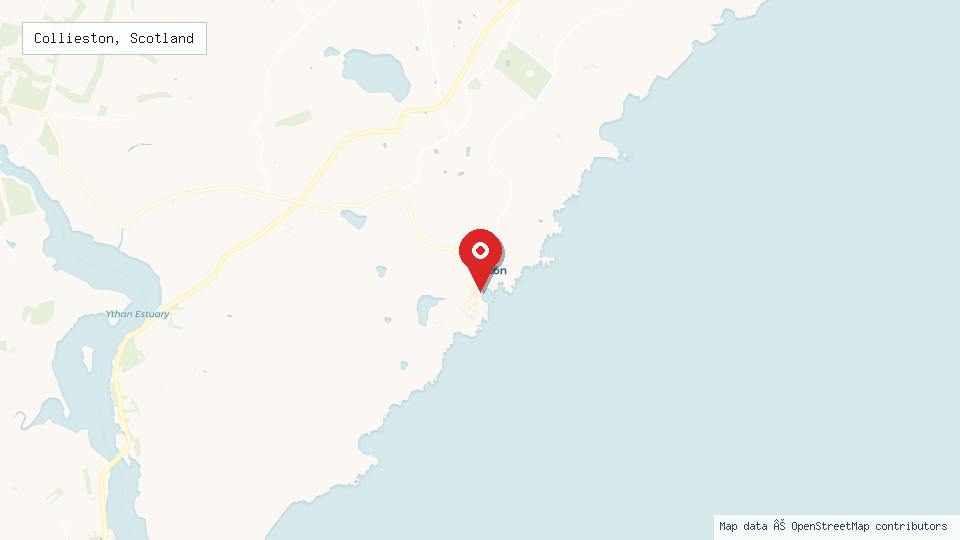 Street map of Collieston, Scotland with location pin