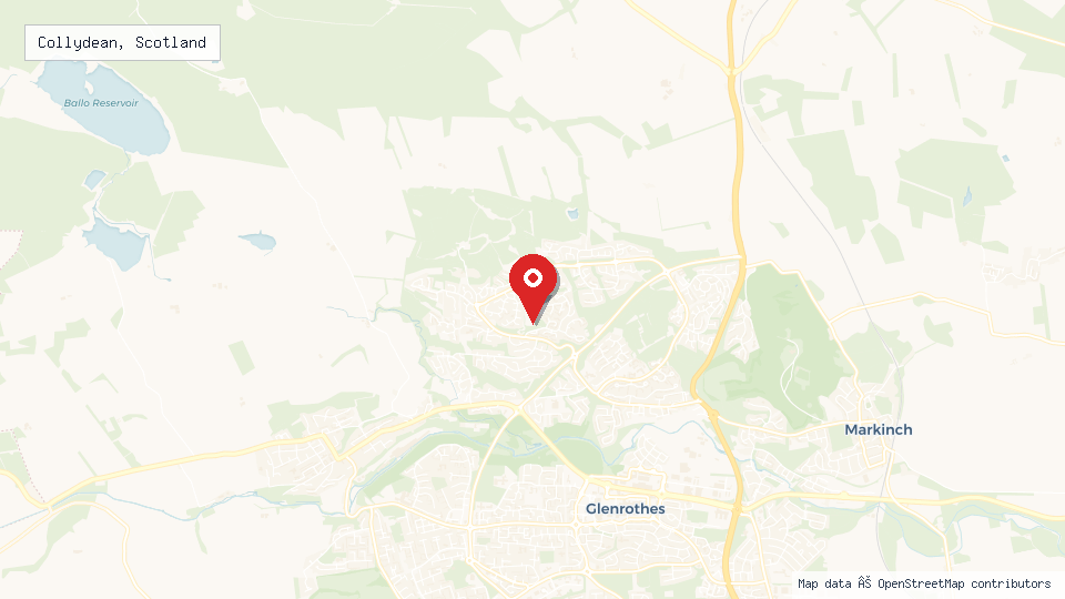 Street map of Collydean, Scotland with location pin