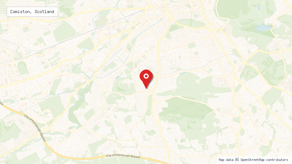 Street map of Comiston, Scotland with location pin