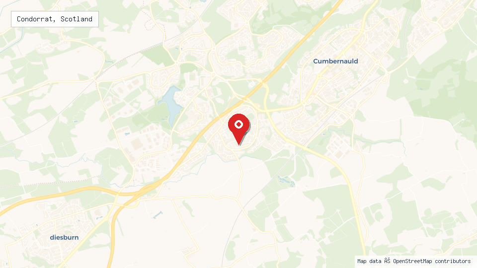 Street map of Condorrat, Scotland with location pin