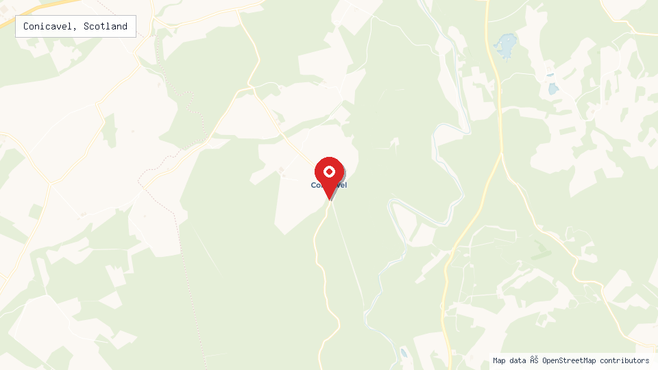 Street map of Conicavel, Scotland with location pin