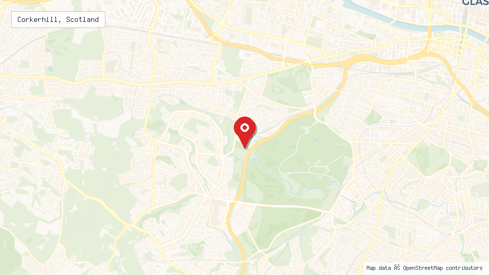 Street map of Corkerhill, Scotland with location pin