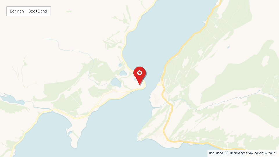 Street map of Corran, Scotland with location pin