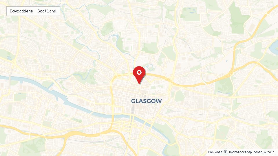 Street map of Cowcaddens, Scotland with location pin