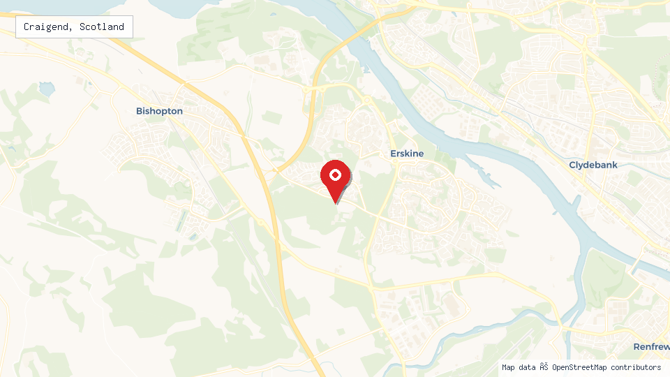 Street map of Craigend, Scotland with location pin