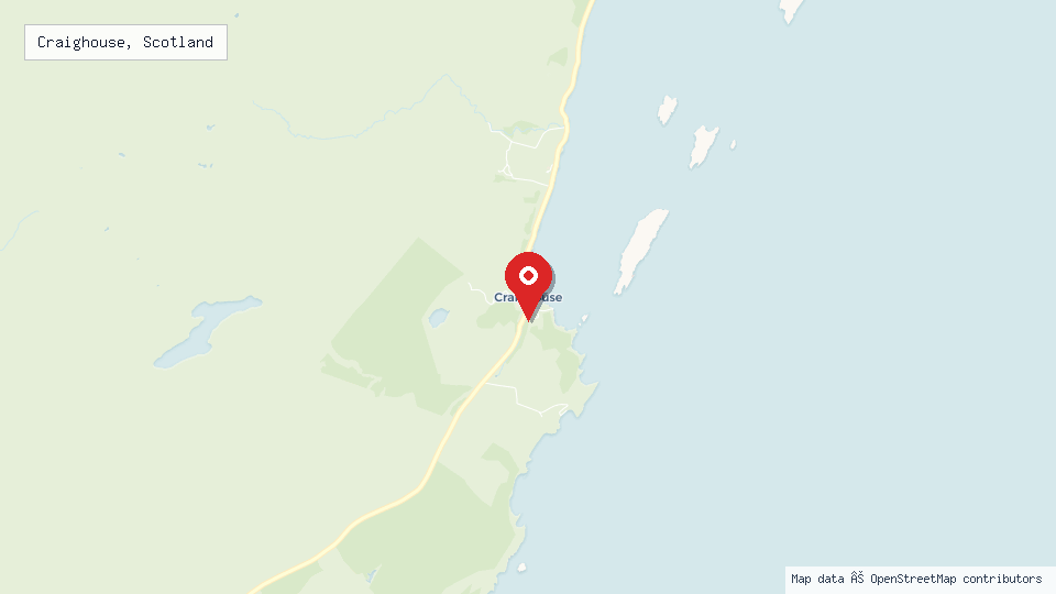 Street map of Craighouse, Scotland with location pin
