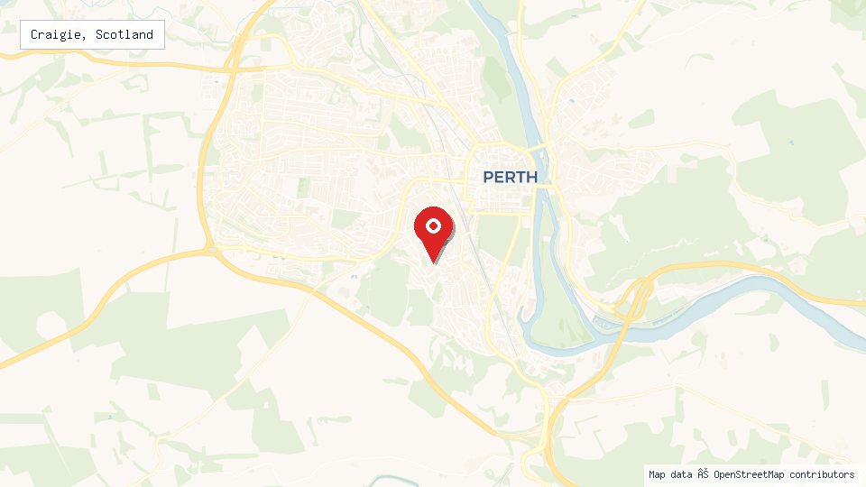 Street map of Craigie, Scotland with location pin