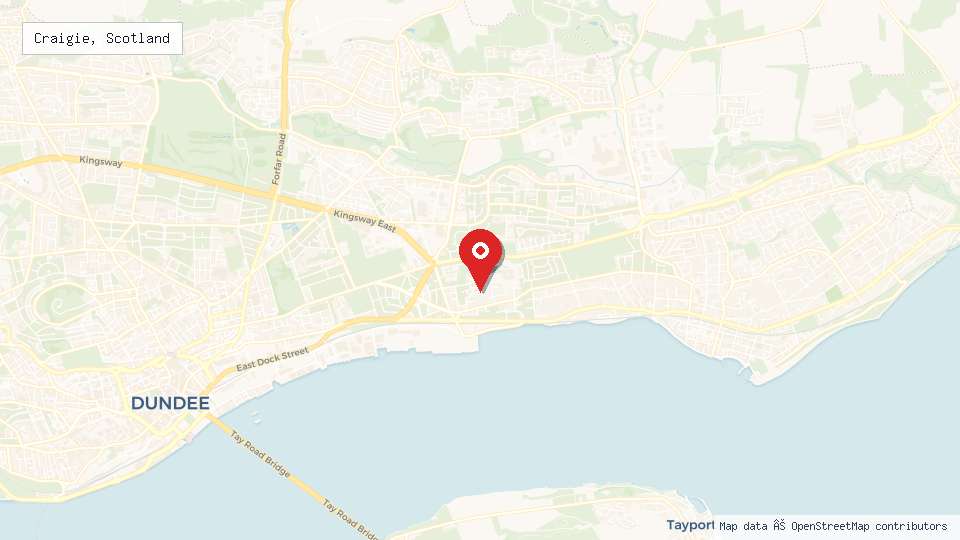 Street map of Craigie, Scotland with location pin