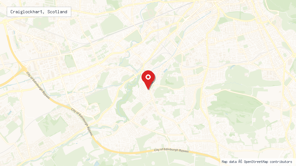 Street map of Craiglockhart, Scotland with location pin