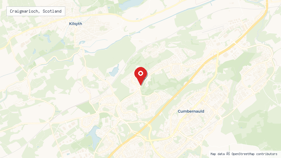 Street map of Craigmarloch, Scotland with location pin