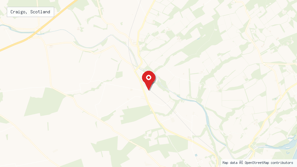 Street map of Craigo, Scotland with location pin