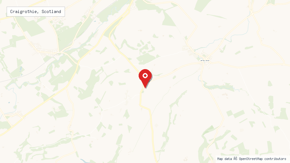Street map of Craigrothie, Scotland with location pin