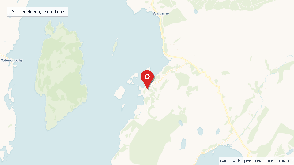 Street map of Craobh Haven, Scotland with location pin