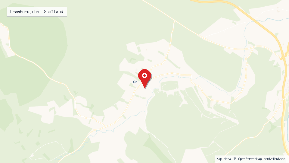 Street map of Crawfordjohn, Scotland with location pin