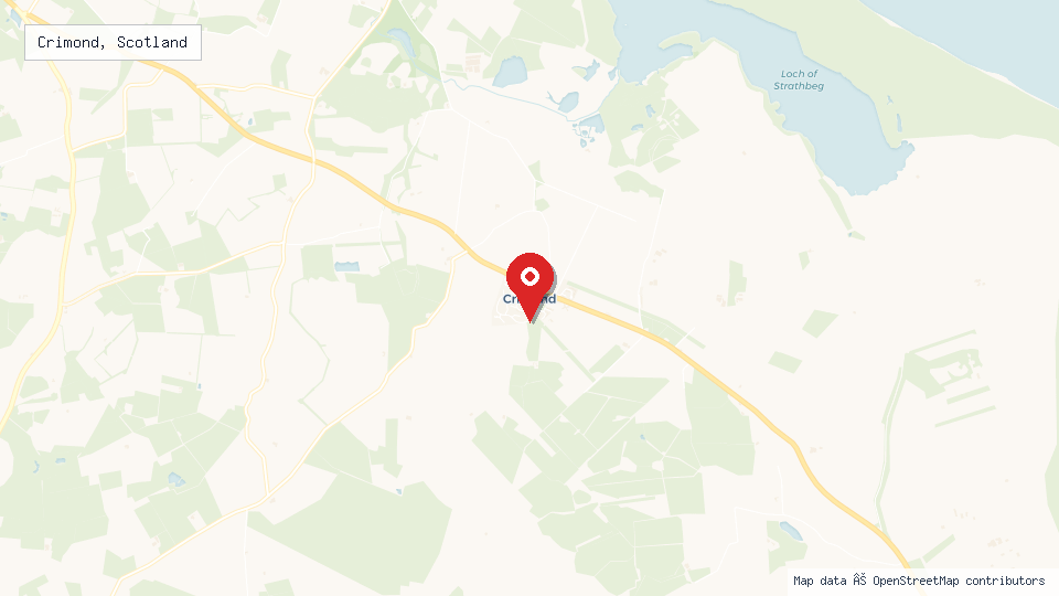 Street map of Crimond, Scotland with location pin