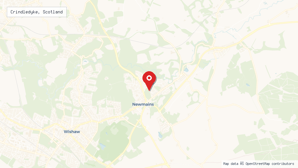 Street map of Crindledyke, Scotland with location pin