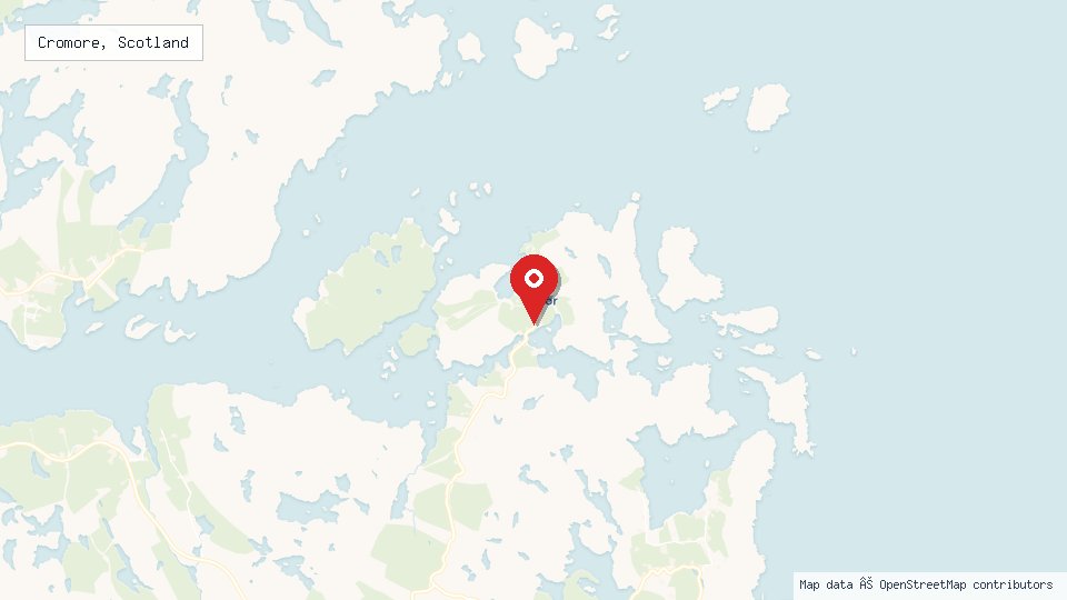 Street map of Cromore, Scotland with location pin