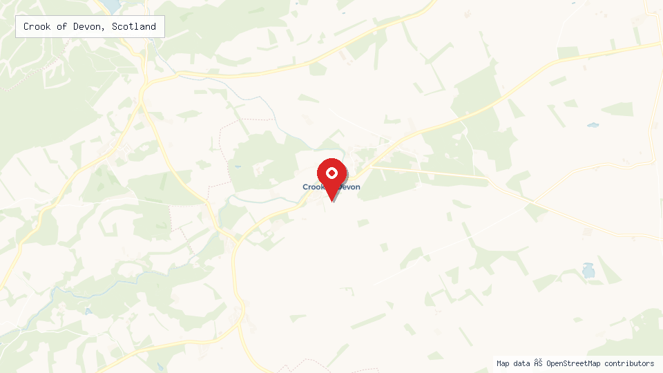 Street map of Crook of Devon, Scotland with location pin