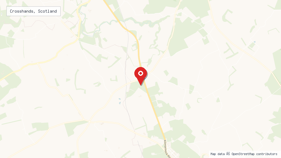 Street map of Crosshands, Scotland with location pin