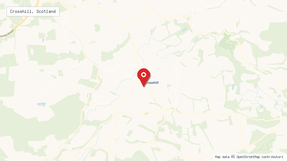 Street map of Crosshill, Scotland with location pin