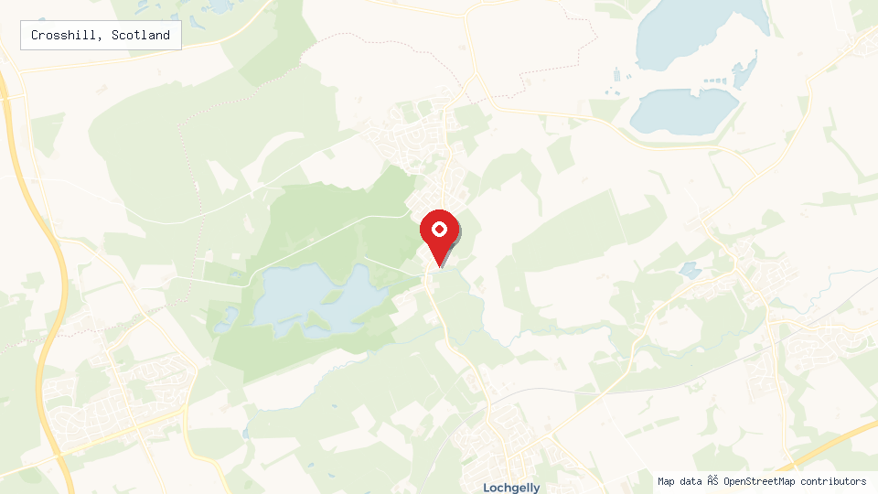 Street map of Crosshill, Scotland with location pin