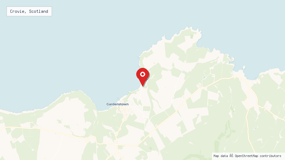 Street map of Crovie, Scotland with location pin