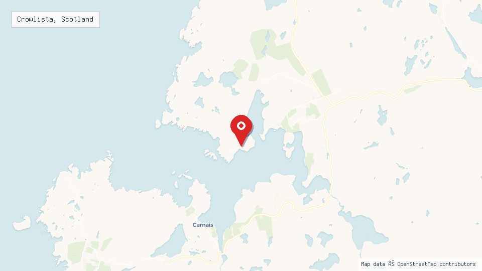Street map of Crowlista, Scotland with location pin