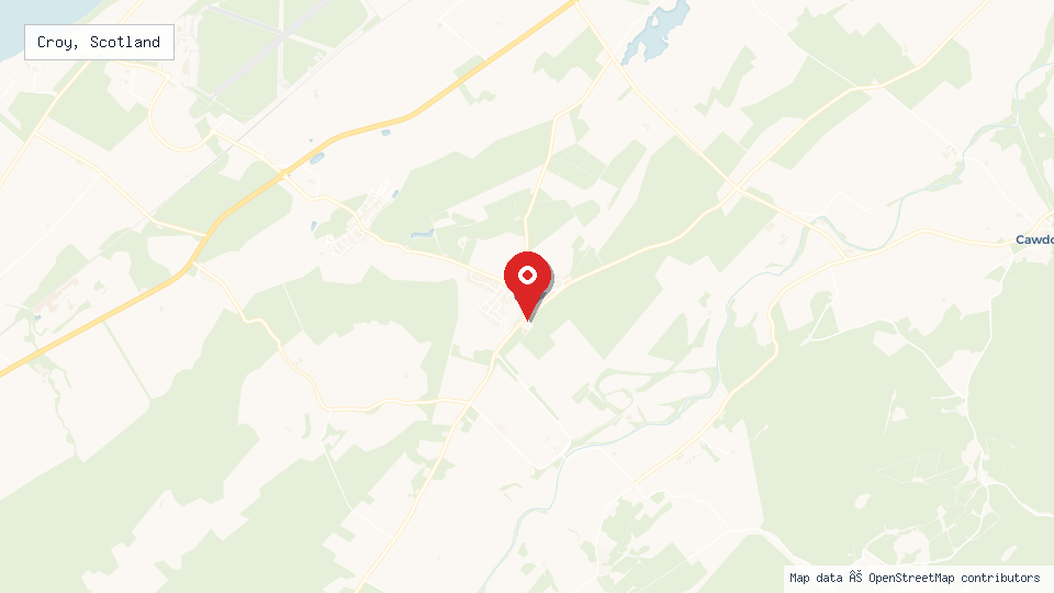 Street map of Croy, Scotland with location pin