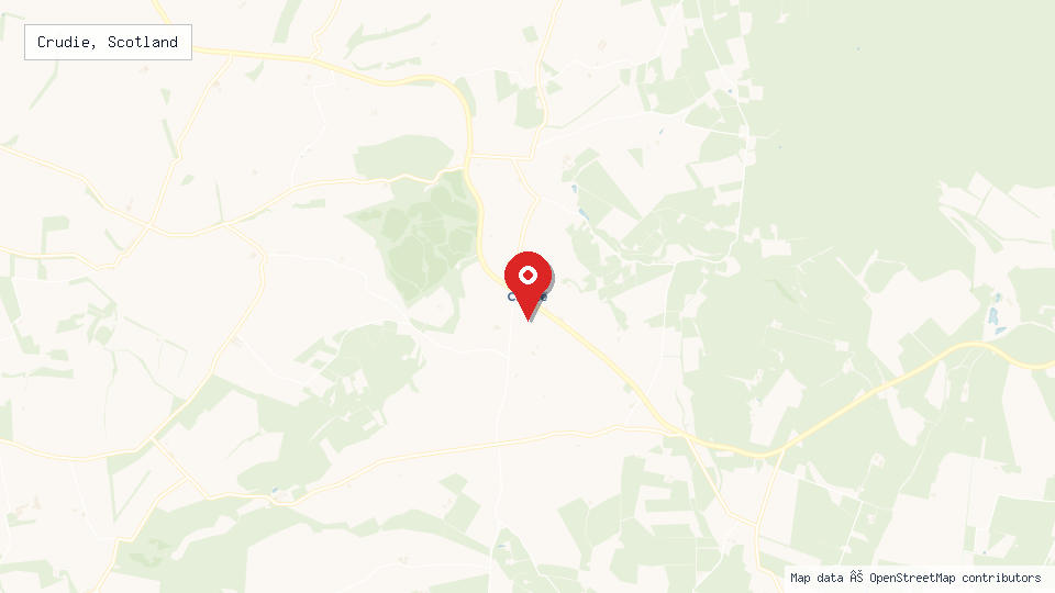 Street map of Crudie, Scotland with location pin
