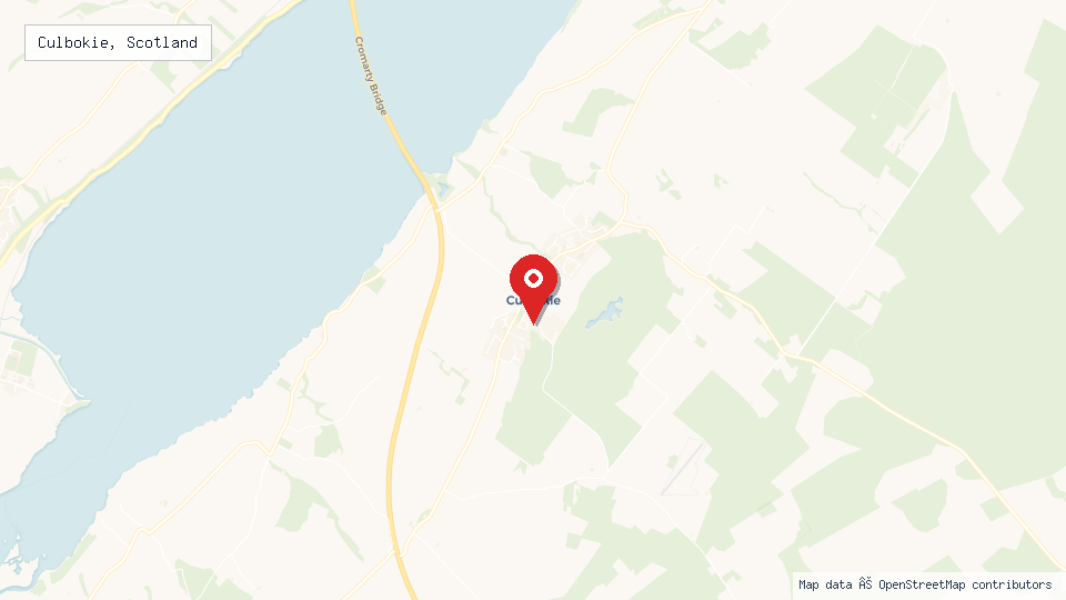 Street map of Culbokie, Scotland with location pin