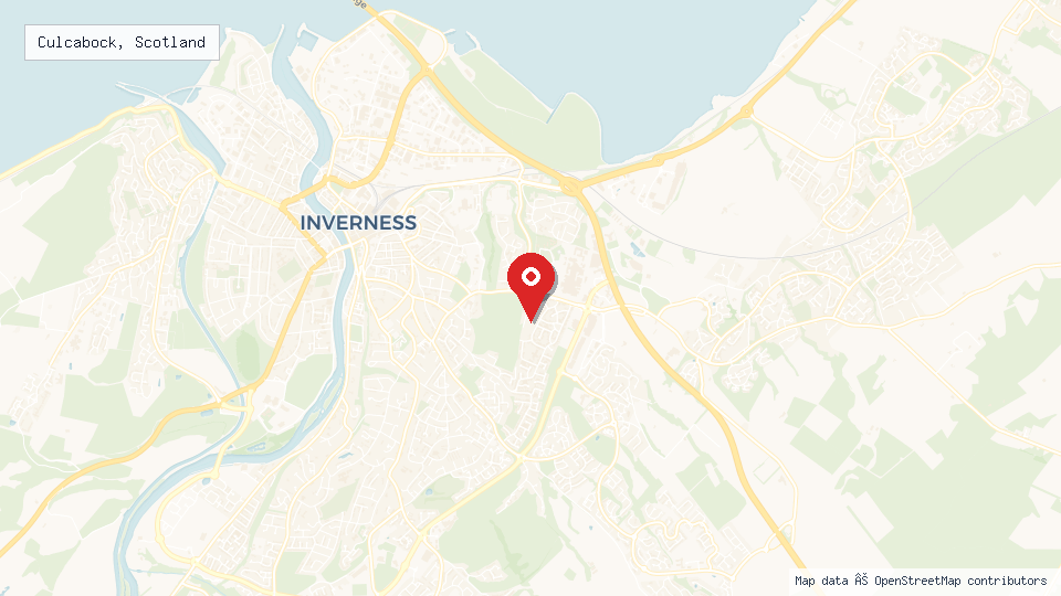 Street map of Culcabock, Scotland with location pin