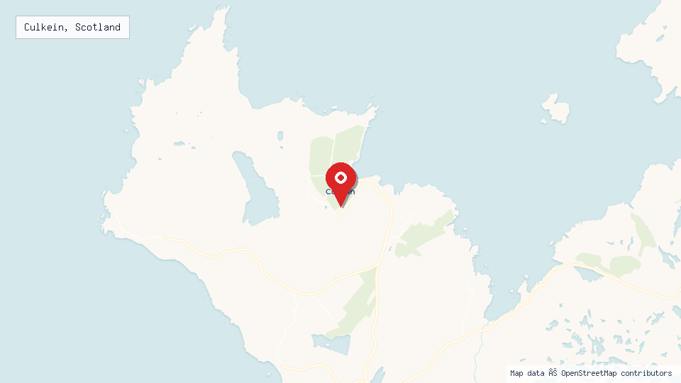 Street map of Culkein, Scotland with location pin