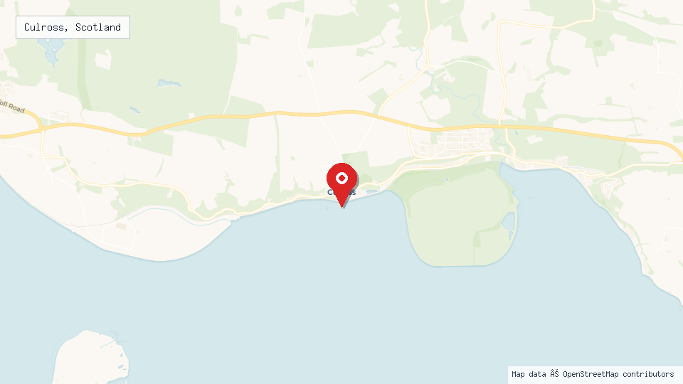 Street map of Culross, Scotland with location pin