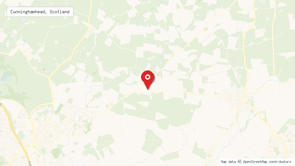 Street map of Cunninghamhead, Scotland with location pin