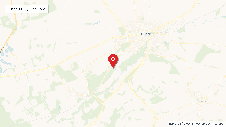 Street map of Cupar Muir, Scotland with location pin