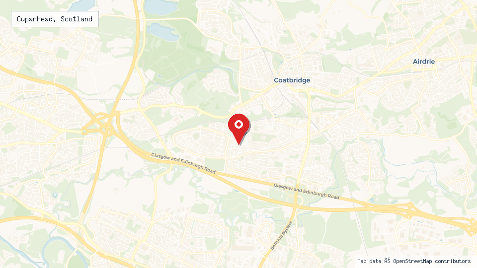 Street map of Cuparhead, Scotland with location pin