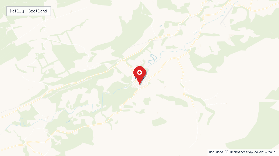 Street map of Dailly, Scotland with location pin