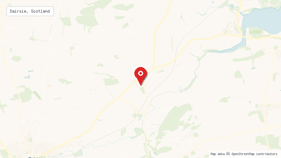 Street map of Dairsie, Scotland with location pin
