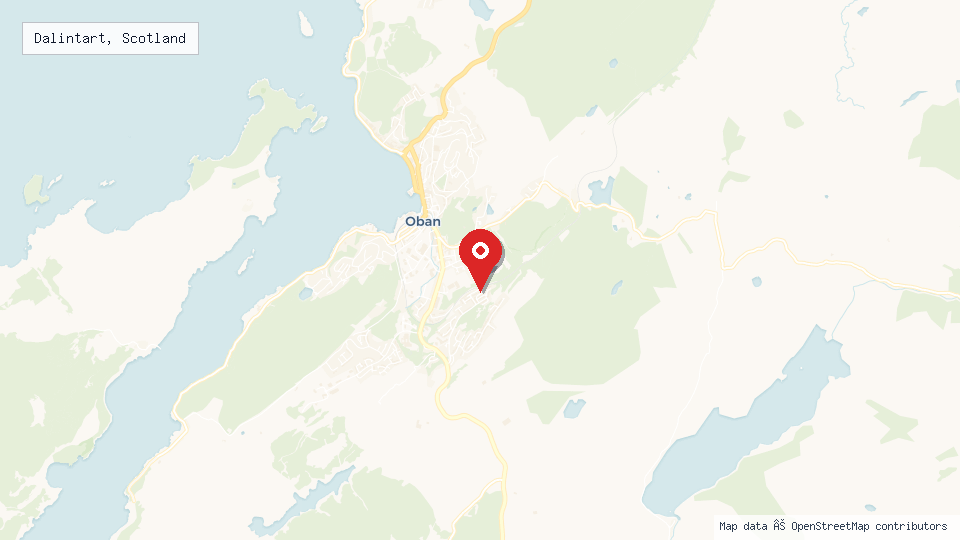 Street map of Dalintart, Scotland with location pin