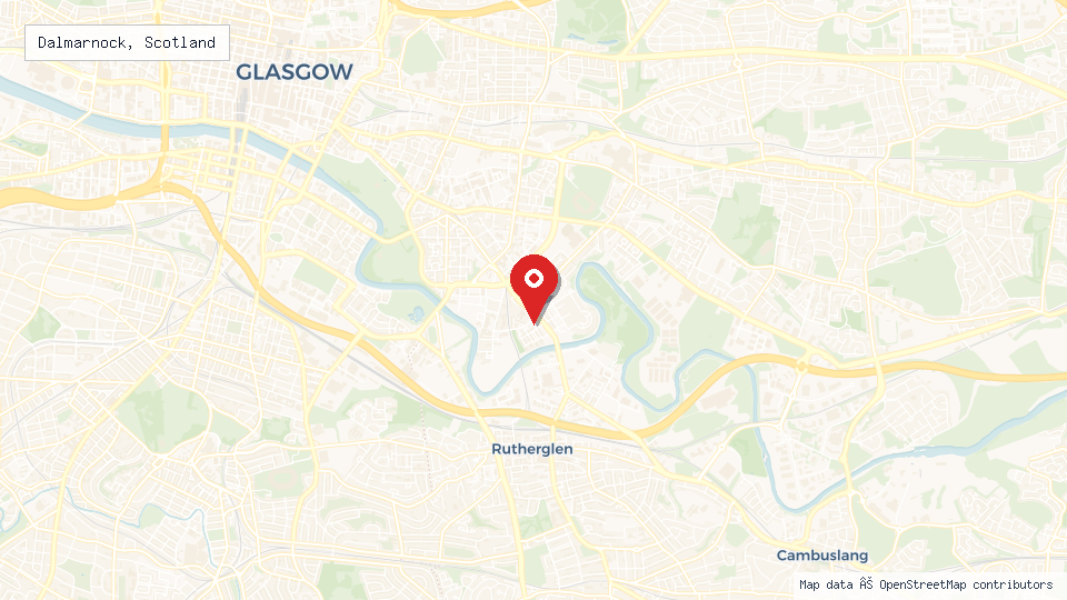 Street map of Dalmarnock, Scotland with location pin