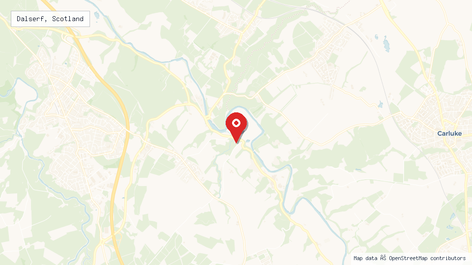 Street map of Dalserf, Scotland with location pin