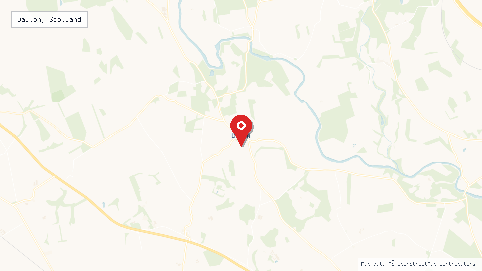 Street map of Dalton, Scotland with location pin