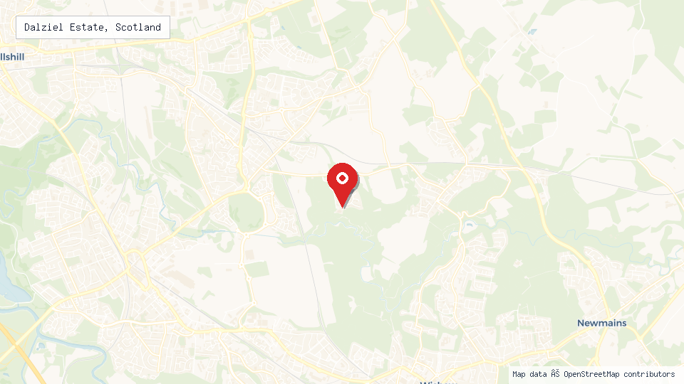 Street map of Dalziel Estate, Scotland with location pin